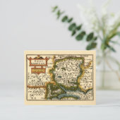 ハンプシャーサウサンプトン郡イングランドヒストリックマップ ポストカード (スタンド正面)