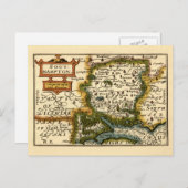 ハンプシャーサウサンプトン郡イングランドヒストリックマップ ポストカード (正面/裏面)