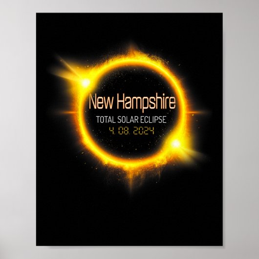 ハンプシャー太陽のトータルEclipseアメリカ4月04.08. ポスター (正面)
