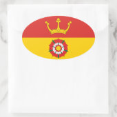 ハンプシャー州旗（英国） 楕円形シール (バッグ)