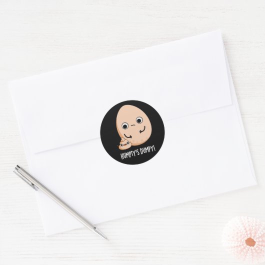 ハンプティズダンピーおもしろいエッグウンチプンダークBG ラウンドシール (封筒)