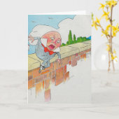 ハンプティダンプティオンウォールマザーグース子供部屋韻 カード (黄色い花)