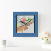 ハンプティダンプティオンウォールマザーグース子供部屋韻 スクエア壁時計 (ホーム)