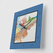 ハンプティダンプティオンウォールマザーグース子供部屋韻 スクエア壁時計 (傾斜)