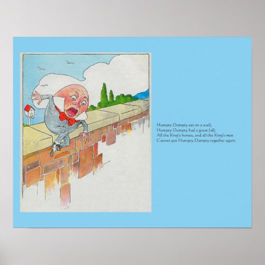 ハンプティダンプティオンウォールマザーグース子供部屋韻 ポスター (正面)