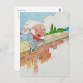 ハンプティダンプティオンウォールマザーグース子供部屋韻 ポストカード (正面/裏面)