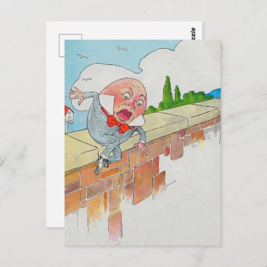 ハンプティダンプティオンウォールマザーグース子供部屋韻 ポストカード (正面/裏面)