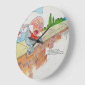 ハンプティダンプティオンウォールマザーグース子供部屋韻 ラージ壁時計 (傾斜)