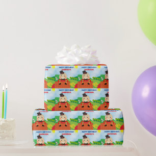 ハンプティダンプティテーマ子供の誕生日 ラッピングペーパー