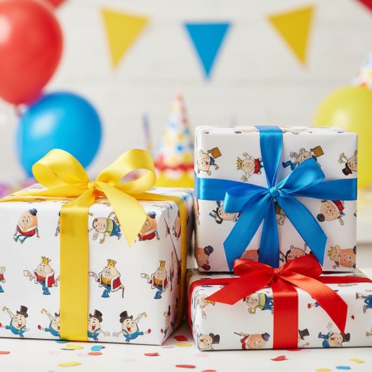 ハンプティダンプティ子供の誕生日 ラッピングペーパー