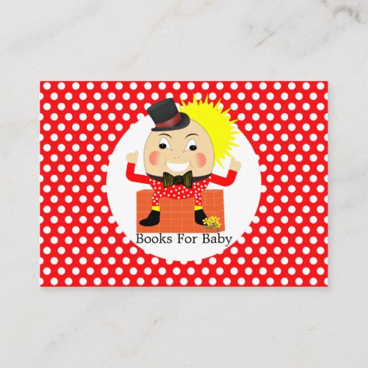 ハンプティダンプティ子供部屋流韻かわいい本のためのベビー エンクロージャーカード (裏面)