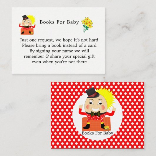 ハンプティダンプティ子供部屋流韻かわいい本のためのベビー エンクロージャーカード (正面/裏面)