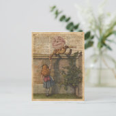 ハンプティダンプティ&アリスヴィンテージブックイラストレーション ポストカード (スタンド正面)