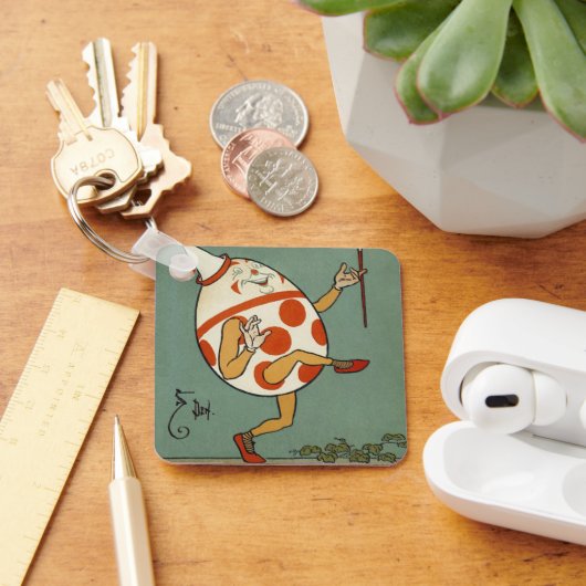 ハンプティダンプティ、ヴィンテージマザーグース子供部屋韻 キーホルダー (デスク)