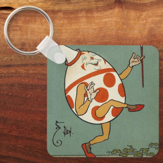 ハンプティダンプティ、ヴィンテージマザーグース子供部屋韻 キーホルダー (正面)