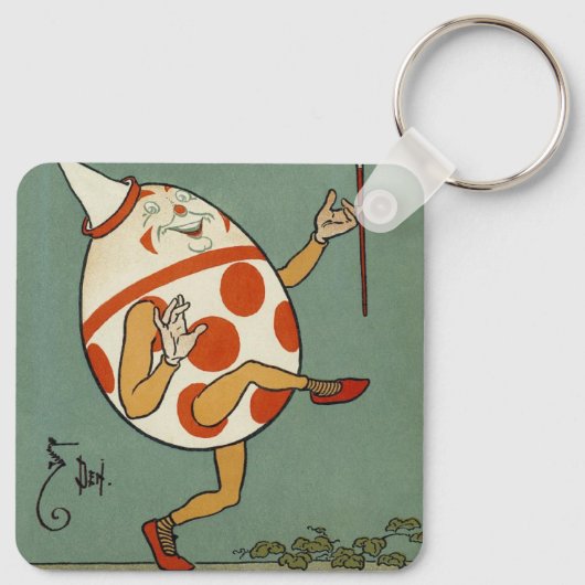 ハンプティダンプティ、ヴィンテージマザーグース子供部屋韻 キーホルダー (裏面)