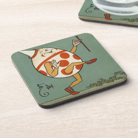 ハンプティダンプティ、ヴィンテージマザーグース子供部屋韻 コースター (左側)