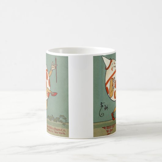 ハンプティダンプティ、ヴィンテージマザーグース子供部屋韻 コーヒーマグカップ (中央)