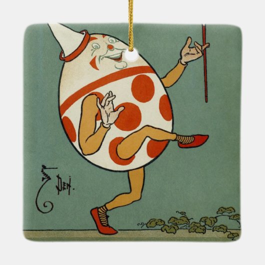 ハンプティダンプティ、ヴィンテージマザーグース子供部屋韻 セラミックオーナメント (裏面)