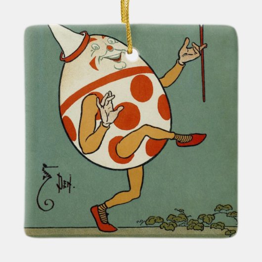 ハンプティダンプティ、ヴィンテージマザーグース子供部屋韻 セラミックオーナメント (正面)