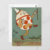 ハンプティダンプティ、ヴィンテージマザーグース子供部屋韻 ポストカード (正面/裏面)