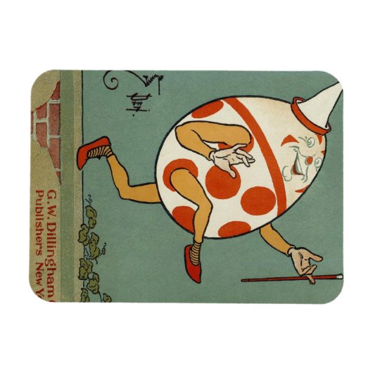 ハンプティダンプティ、ヴィンテージマザーグース子供部屋韻 マグネット (横)