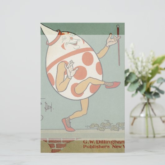 ハンプティダンプティ、ヴィンテージマザーグース子供部屋韻 便箋 (スタンド正面)