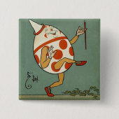 ハンプティダンプティ、ヴィンテージマザーグース子供部屋韻 缶バッジ (正面)