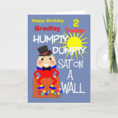 ハンプティ・ダンプティかわいいパーソナライズされた子供の誕生日カード カード (正面)
