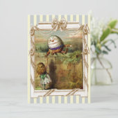 ハンプティ・ダンプティとアリスの青と白のストライプ 招待状 (スタンド正面)