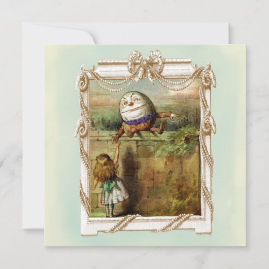 ハンプティ・ダンプティとアリス 招待状 (正面)