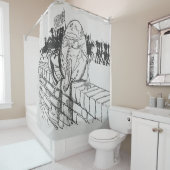 ハンプティ・ダンプティは壁に座ってアーサー・ラッカムを見た シャワーカーテン (インサイチュ)