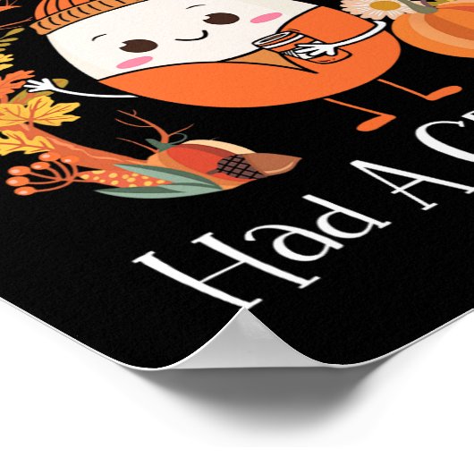 ハンプティ・ダンプティは素晴らし秋のカボチャ紅葉を持っていた ポスター (角)