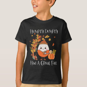 ハンプティ・ダンプティは素晴らし秋のカボチャ紅葉を持っていた Tシャツ