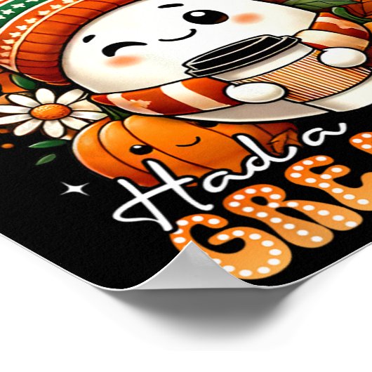 ハンプティ・ダンプティ素晴らしは秋おもしろい卵Thanksgivを持った ポスター (角)