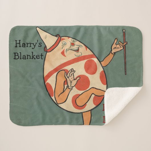 ハンプティ・ダンプティ・キッズパーソナライズされたズ シェルパブランケット (正面(横))