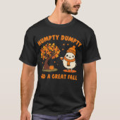 ハンプティ・ダンプティ コーヒー 紅葉 カートゥーン アート Tシャツ (正面)