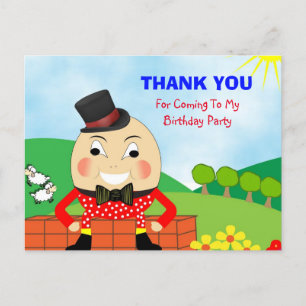 ハンプティ・ダンプティ・テーマの子どもたちありがとう ポストカード