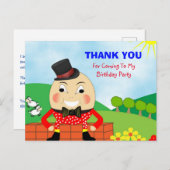 ハンプティ・ダンプティ・テーマの子どもたちありがとう ポストカード (正面/裏面)