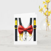 ハンプティ・ダンプティ・ハロウィーンのコスチュームにひび卵 カード (黄色い花)