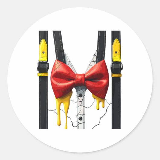 ハンプティ・ダンプティ・ハロウィーンのコスチュームにひび卵 ラウンドシール (正面)