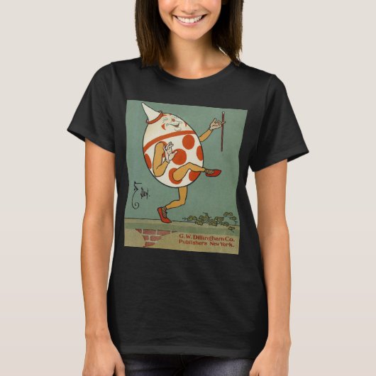 ハンプティ・ダンプティ、ヴィンテージ・マザー・グースの童謡 Tシャツ (正面)