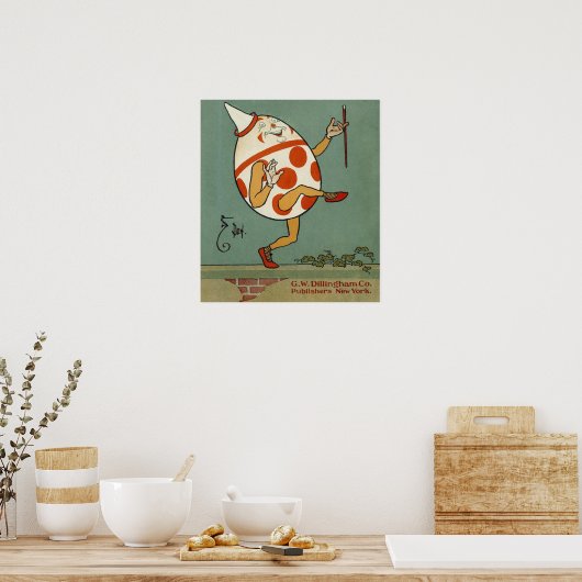 ハンプティ・ダンプティ, ヴィンテージ・マザー・グース・ナーサリー・ライム ポスター (キッチン)