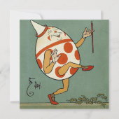 ハンプティ・ダンプティ、ヴィンテージ・マザー・グース・ナースリーライム 招待状 (正面)