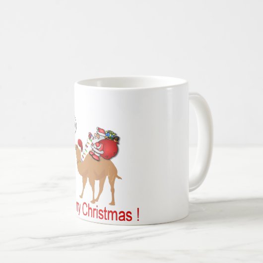 ハンプデイキャメルクリスマスサンタ コーヒーマグカップ (正面右)