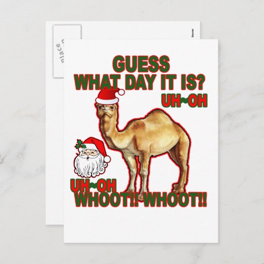 ハンプデイキャメルサンタクリスマスTシャツNJ.png シーズンポストカード (正面/裏面)