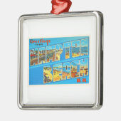 ハンプトンのビーチのニューハンプシャーNH古い旅行記念品 メタルオーナメント (左)