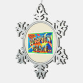 ハンプトンのビーチ#2ニューハンプシャーNH旅行記念品 スノーフレークピューターオーナメント (右)