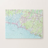 ハンプトンのビーチNH (1957年)のヴィンテージの地図 ジグソーパズル (横)