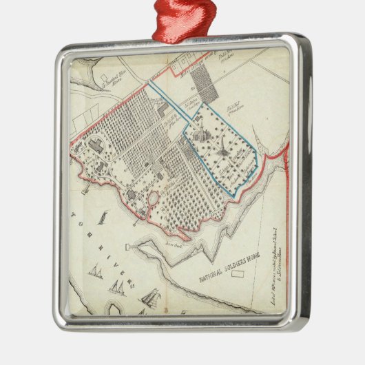 ハンプトンの常態の特性の計画 メタルオーナメント (左)